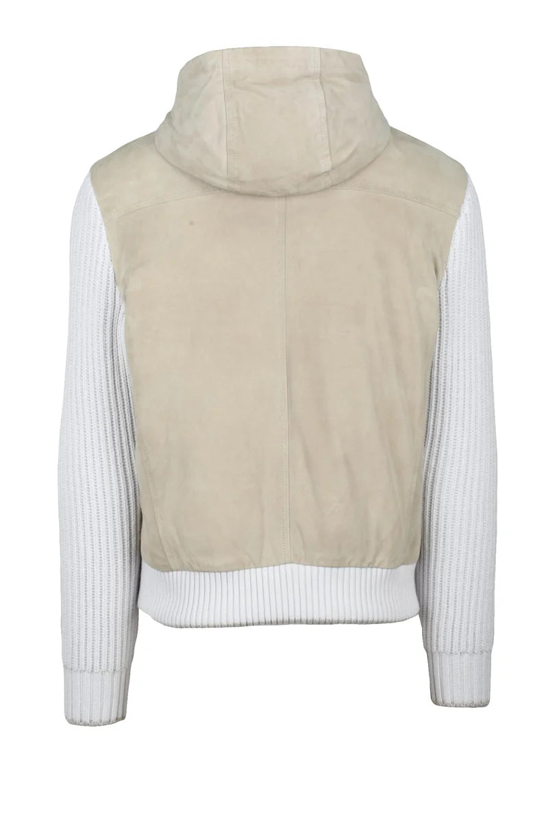 Suede Down Jacket - Beige
