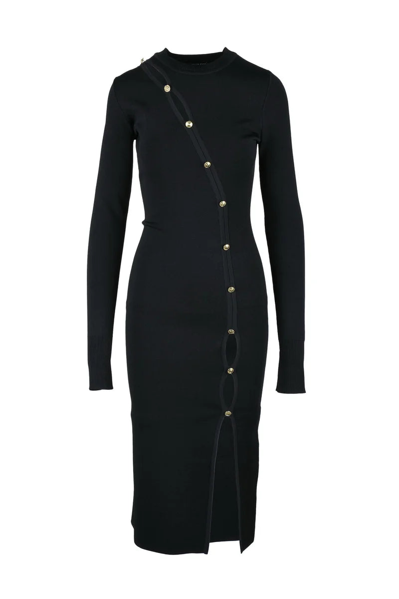 Long Knit Dress - Black