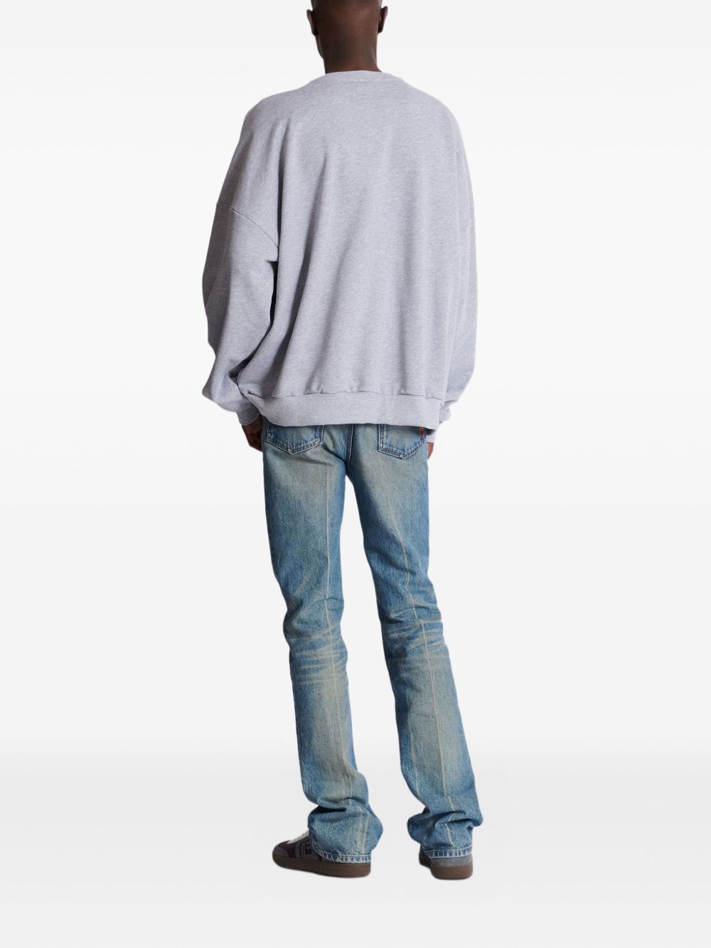 Grey Silk and Nylon Blend Oversized Sweater