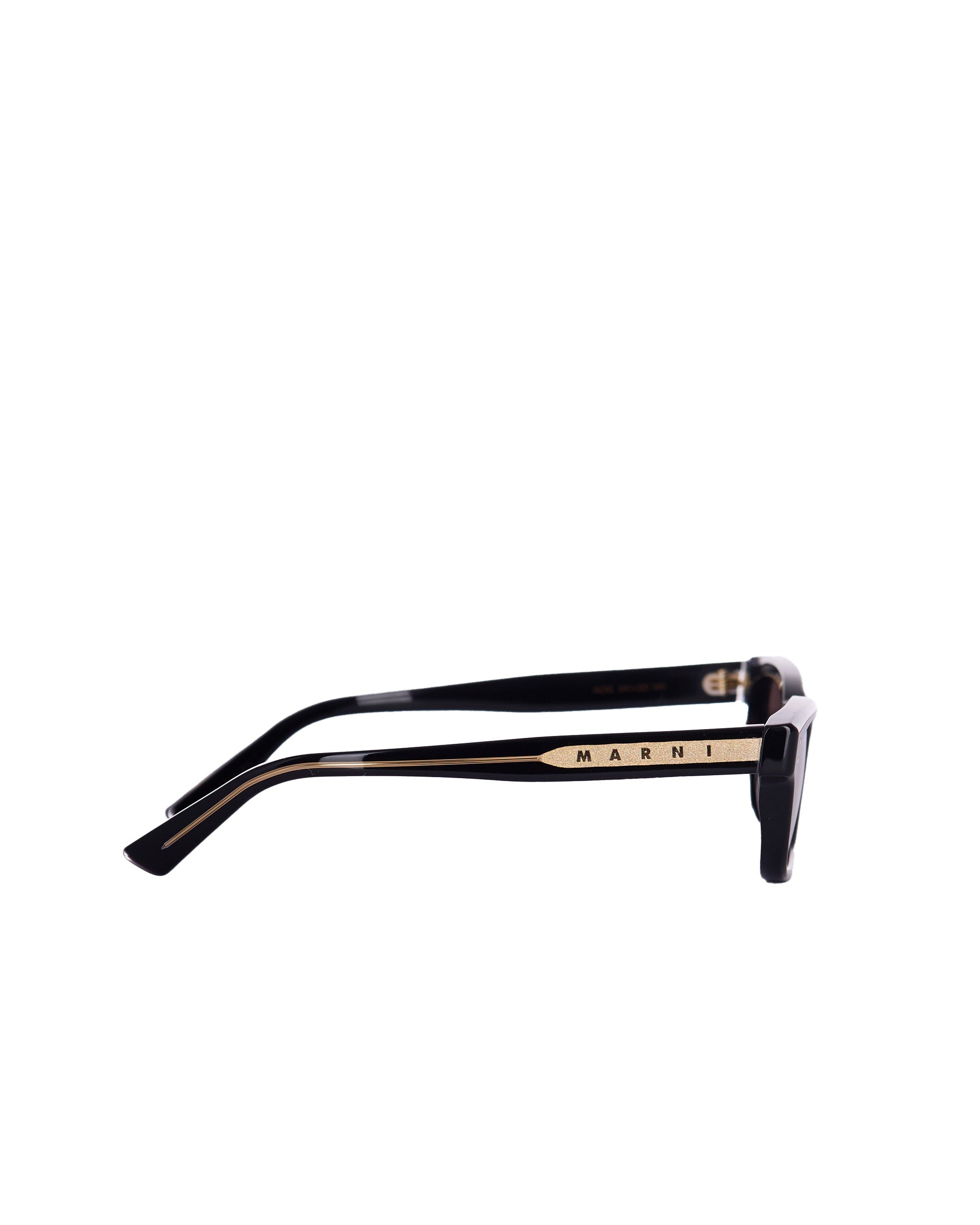 Rectangular Sunglasses in Glossy Black Acetate
