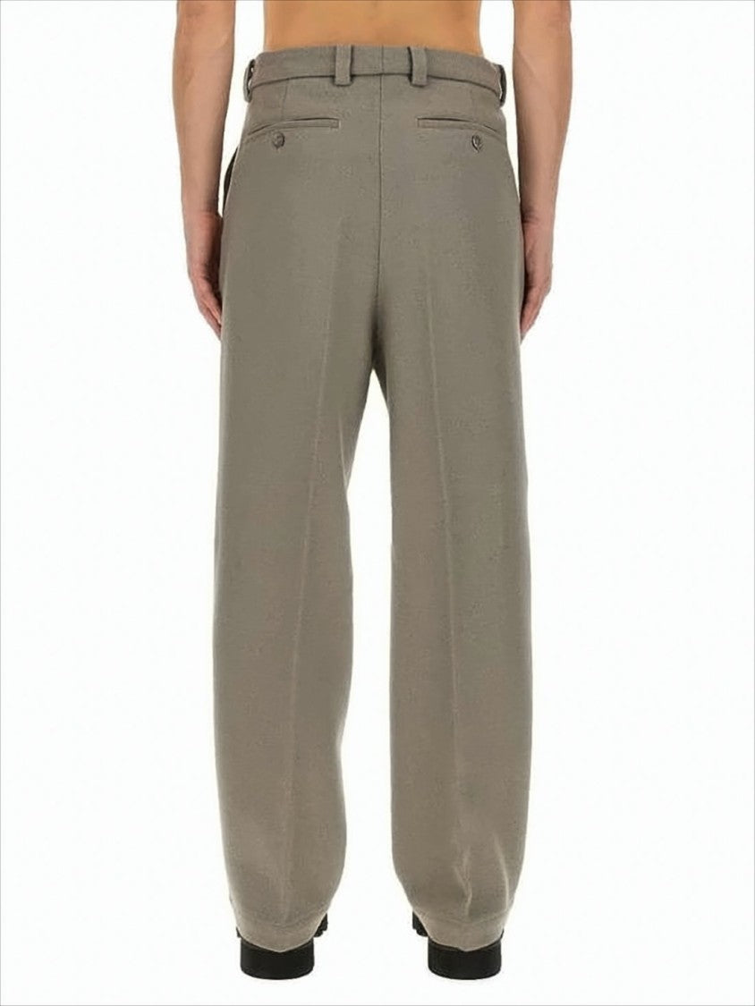 Relaxed Straight-Leg Suit Pants with Mid-Rise Waist