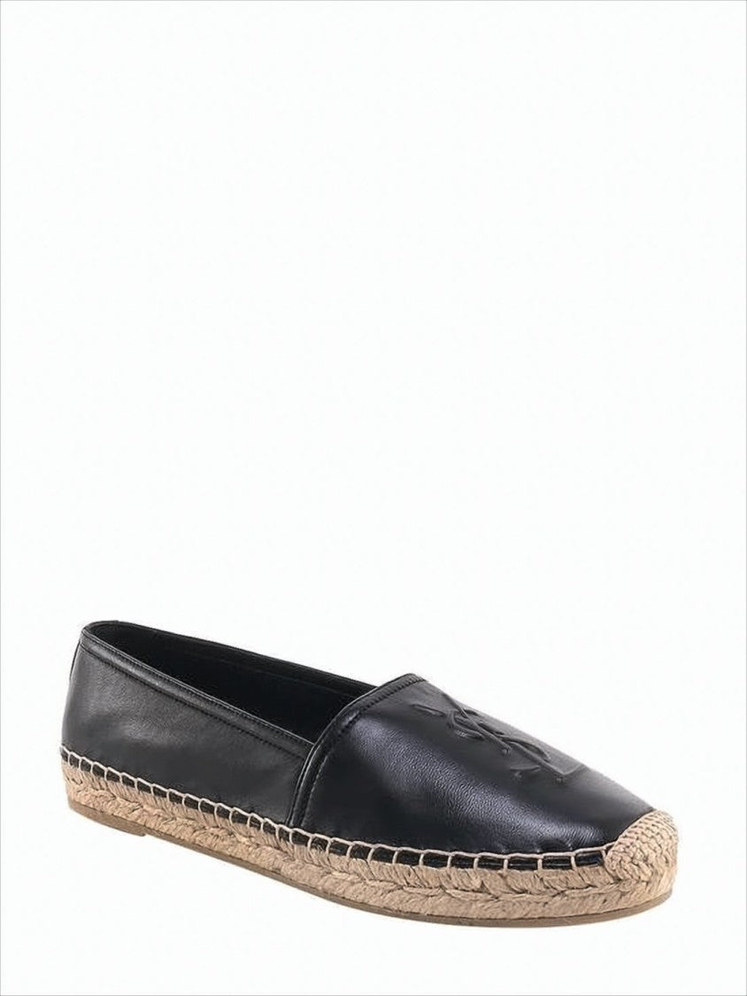 Smooth Lambskin Slip-On Flats with Jute Midsole