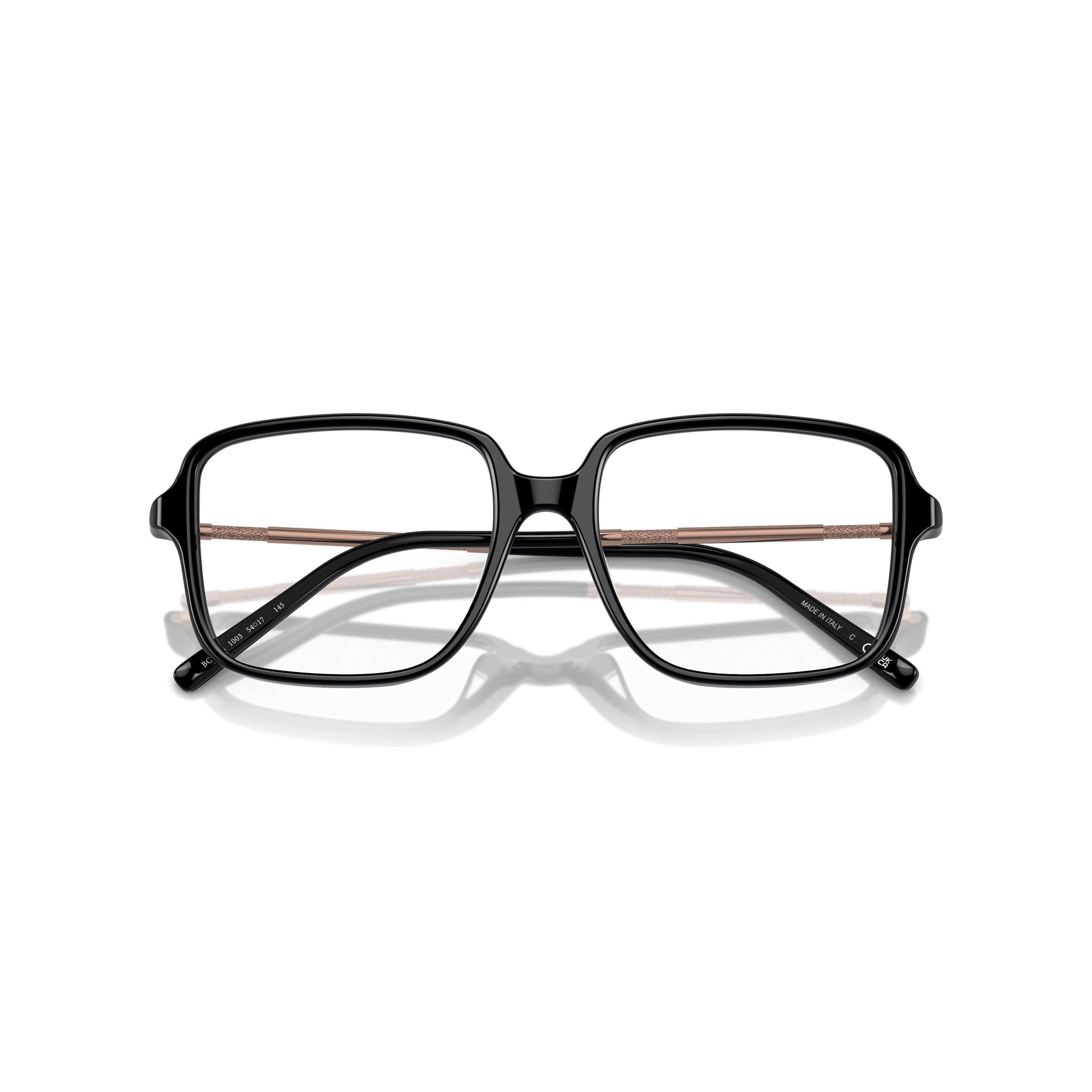 0bc3001 Square Acetate Eyeglasses with Metallic Temples