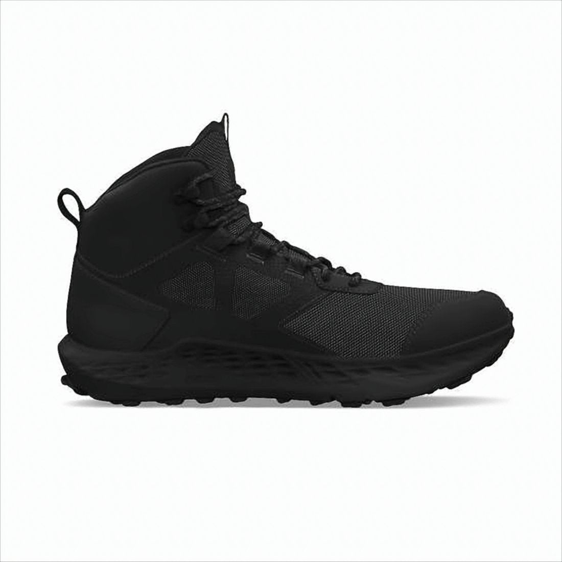 High-Top Black Sneakers with Textured Mesh Upper