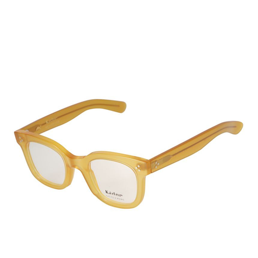 Heritage Translucent Amber-Yellow Acetate Square Frame Eyeglasses