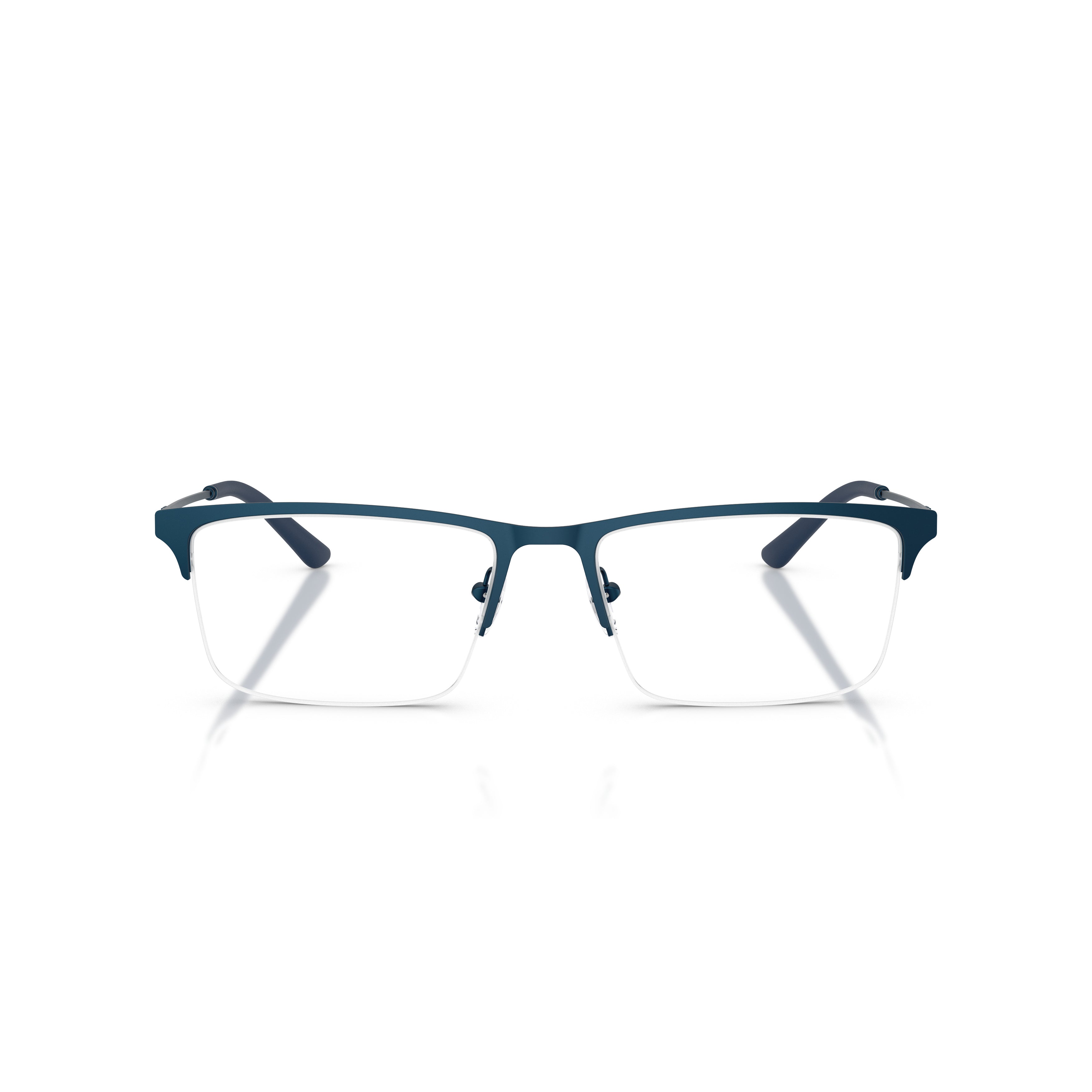 0ea1177 Square Semi-Rimless Eyeglasses with Sleek Blue Accents