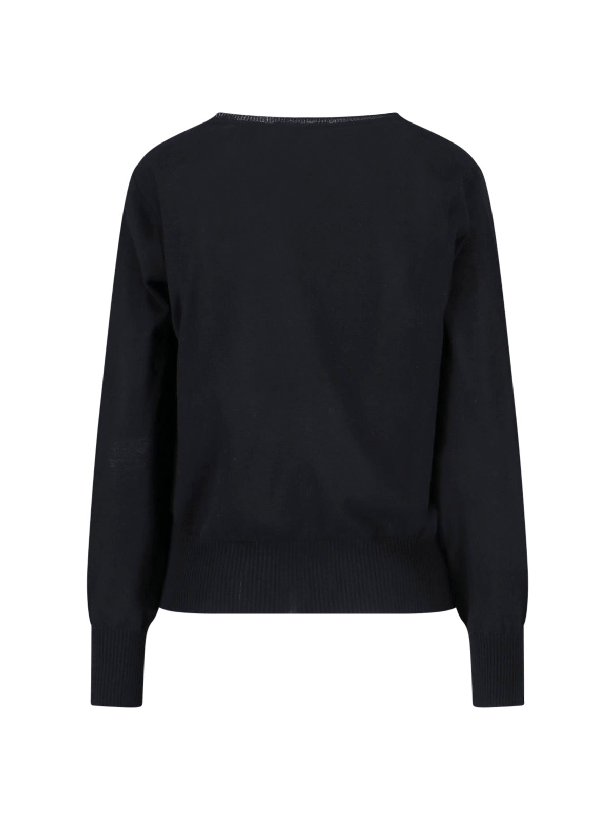 Black Pamela Cotton Long-Sleeved Top