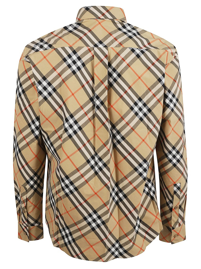 Plaid Button-Down Shirt With Long Sleeves