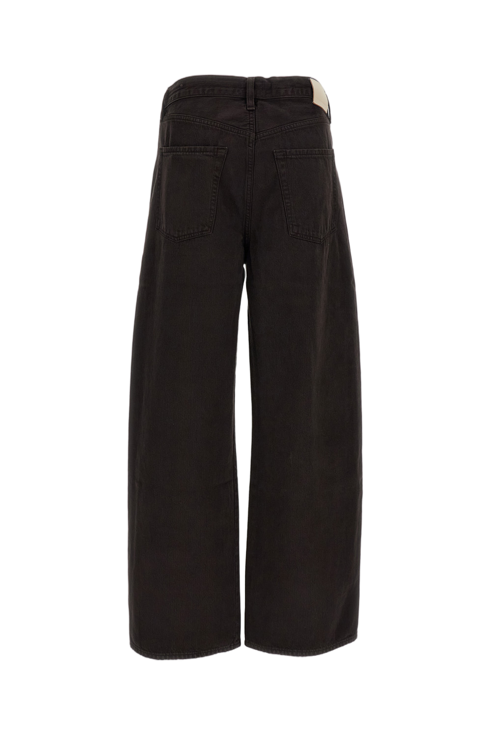 Wide-Leg Cotton Denim Drawstring Jeans