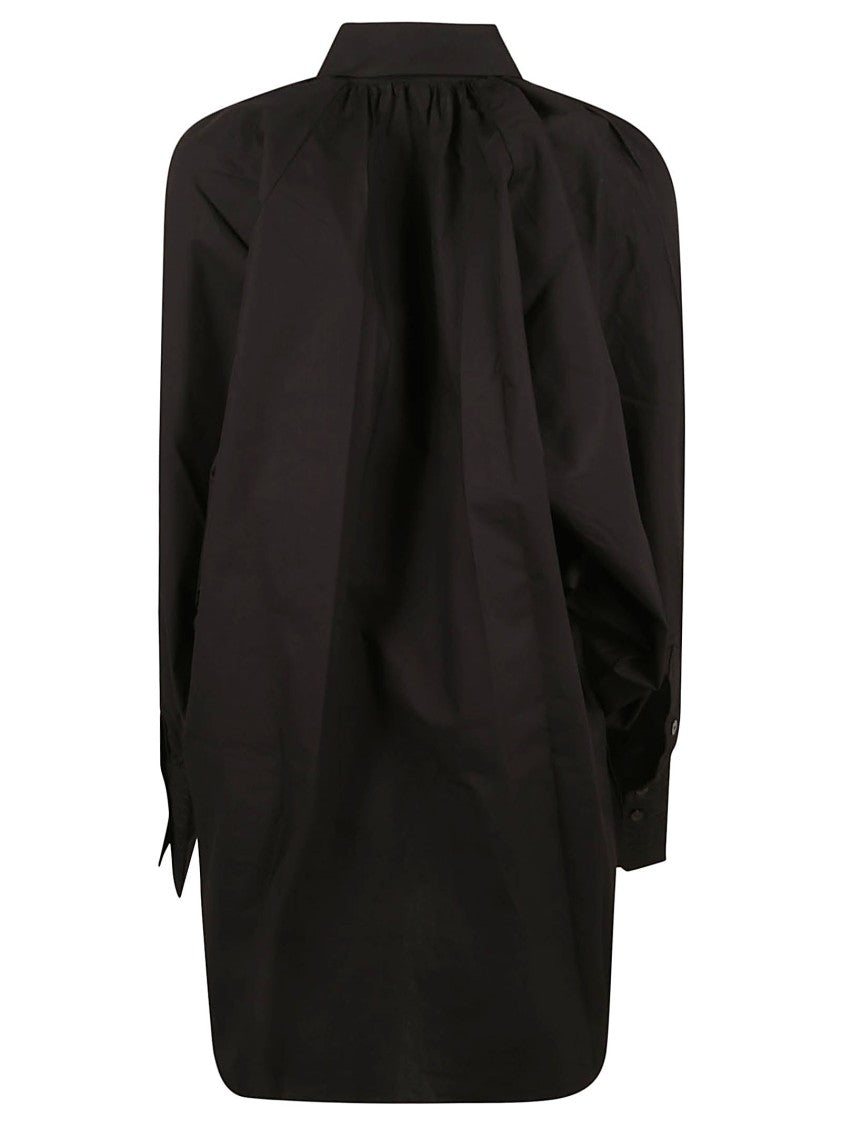 Black Relaxed Fit Shirt With Classic Collar