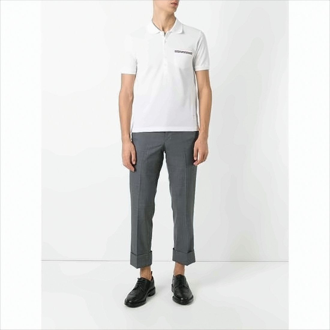 Short-Sleeve Polo Shirt with Tricolor Trim