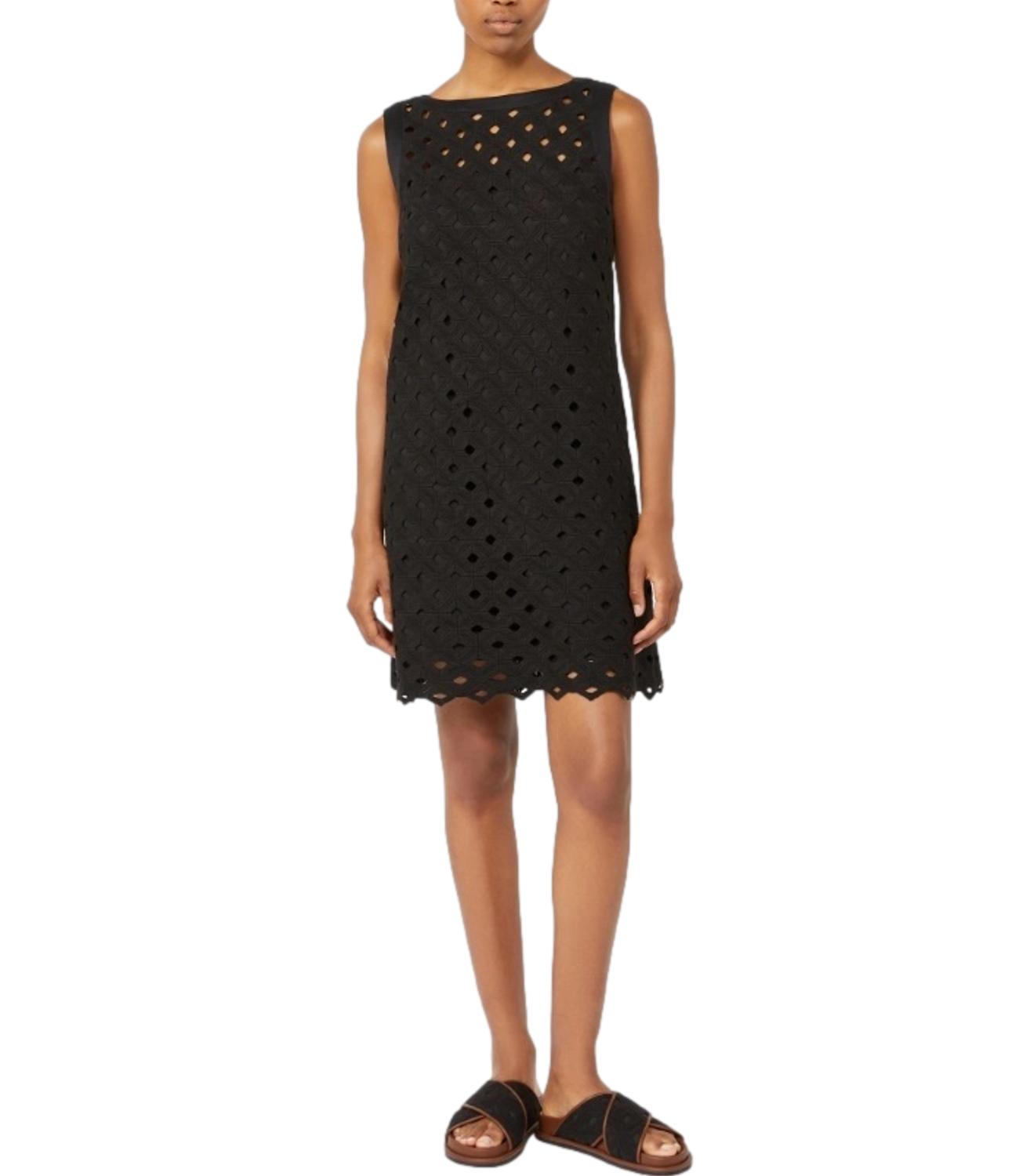 Black Cotton Blend Beach Dress