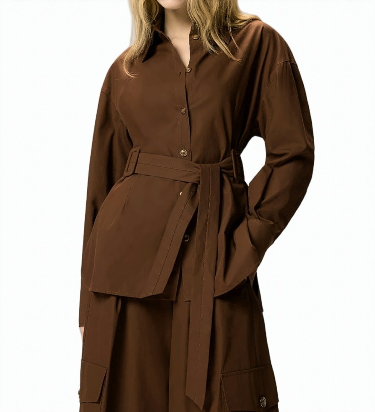 Cheryl Cotton Twill Belted Jacket