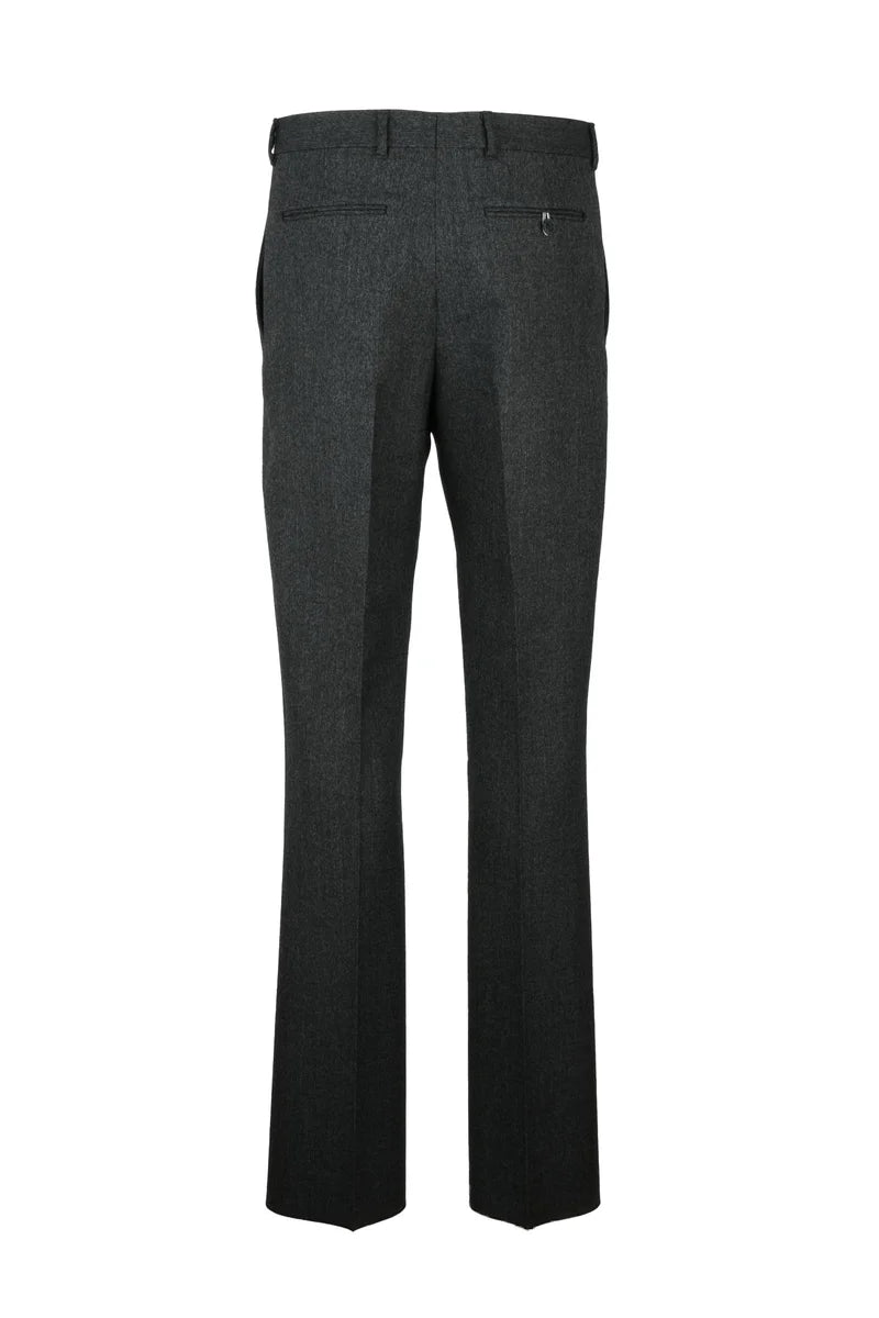 Virgin Wool Silk Trousers - Grey