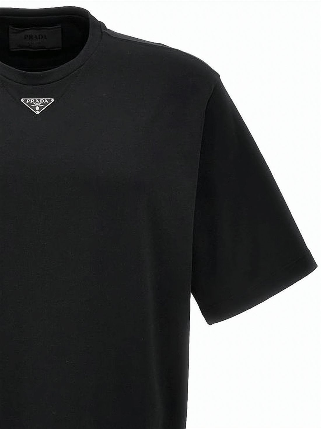 Short-Sleeve Black Cotton T-Shirt