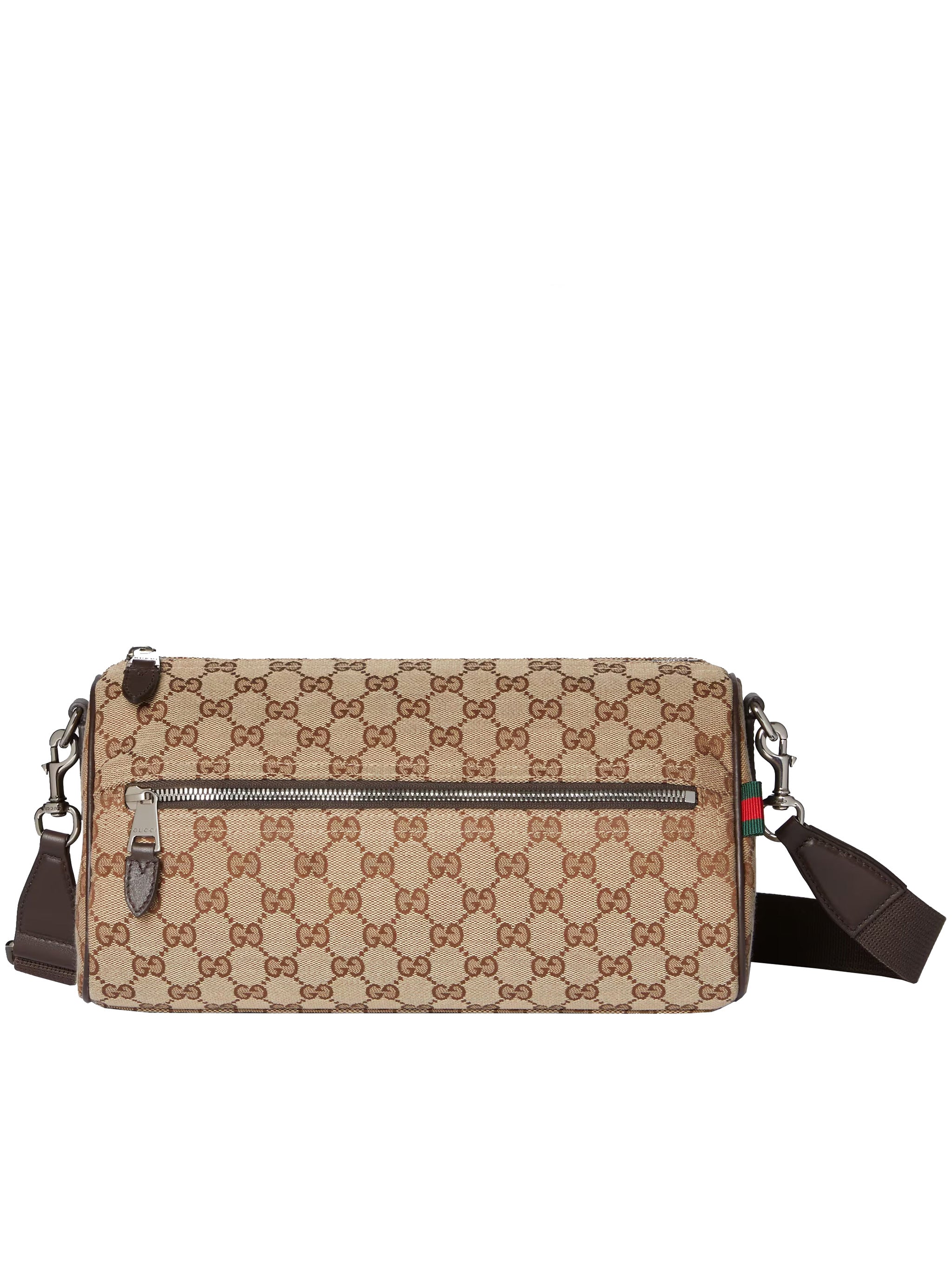 Beige Cylindrical GG Canvas Monogram Bag