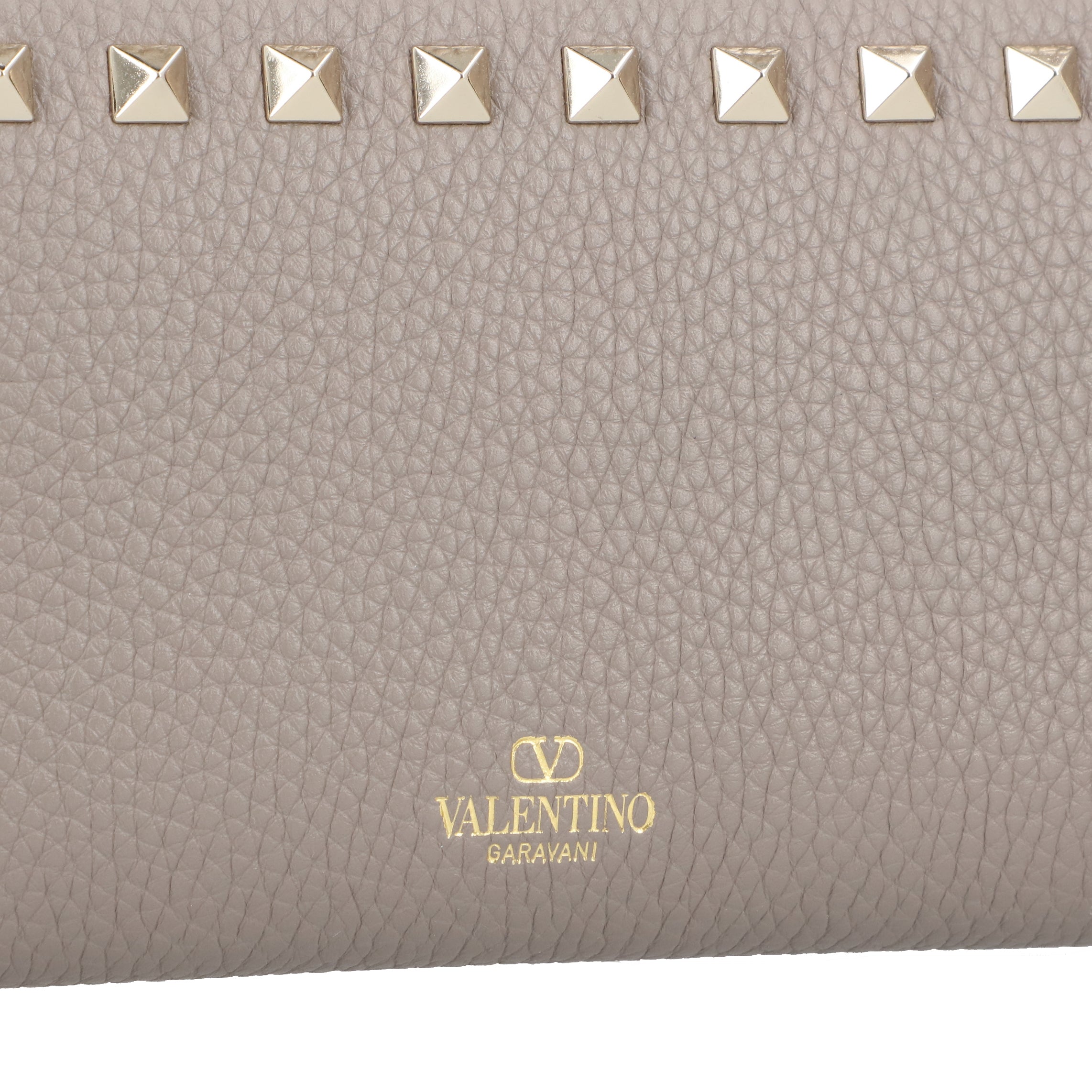 Rockstud Grey Leather Wallet