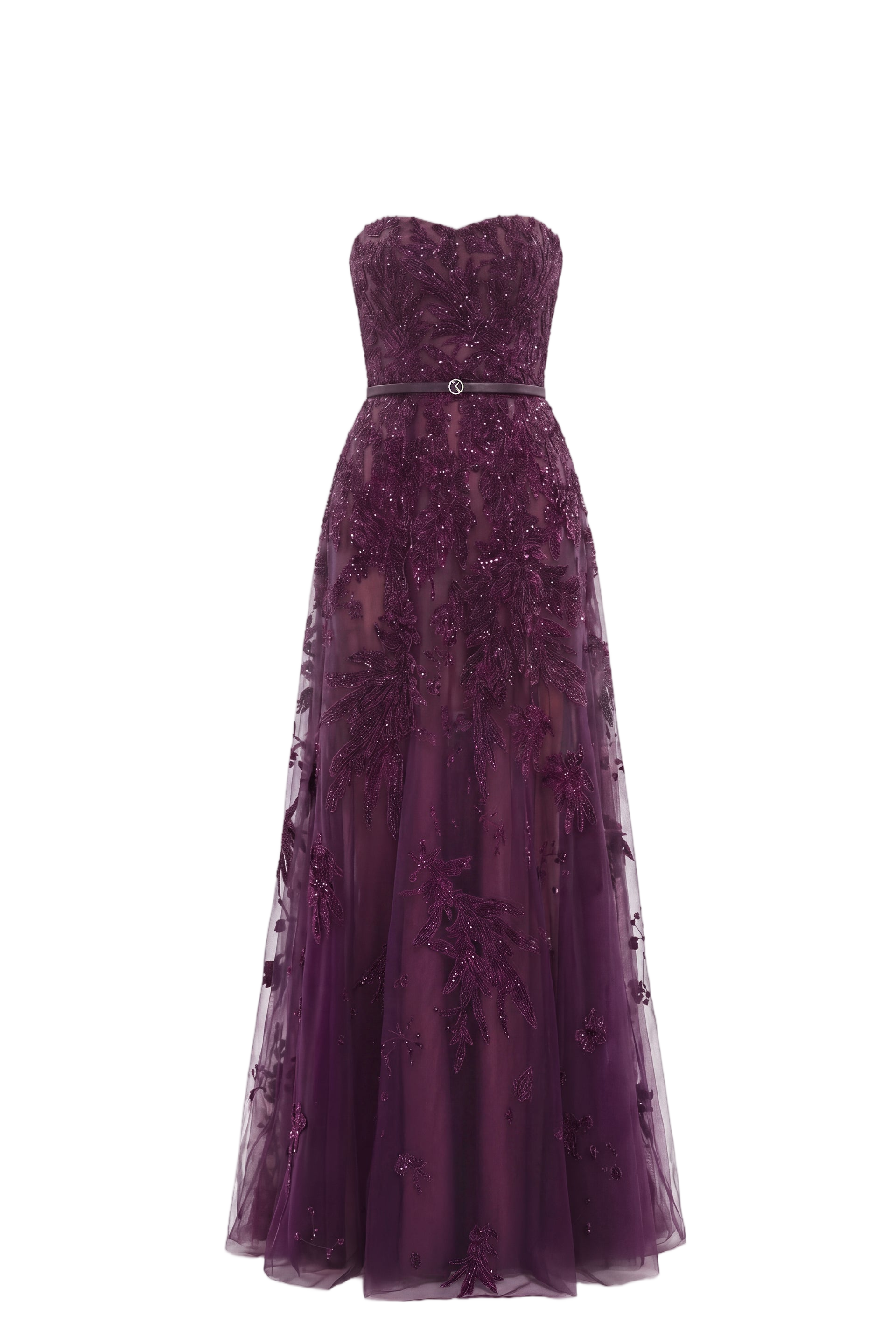 Embroidered Strapless Dress