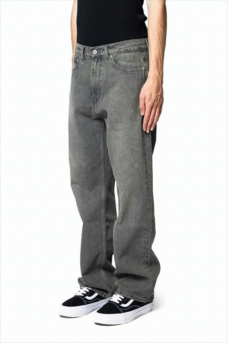 Relaxed Fit Denim Pants with Subtle Stitching Details