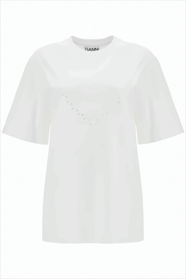 Relaxed-Fit Short-Sleeve T-Shirt With Embossed Heart Detail