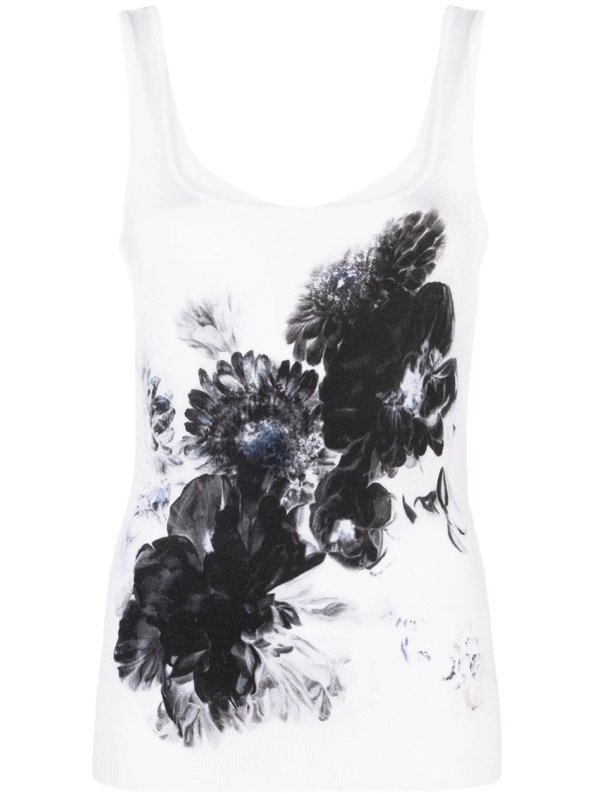 Sleeveless Floral-Print Alexander Mcqueen Top