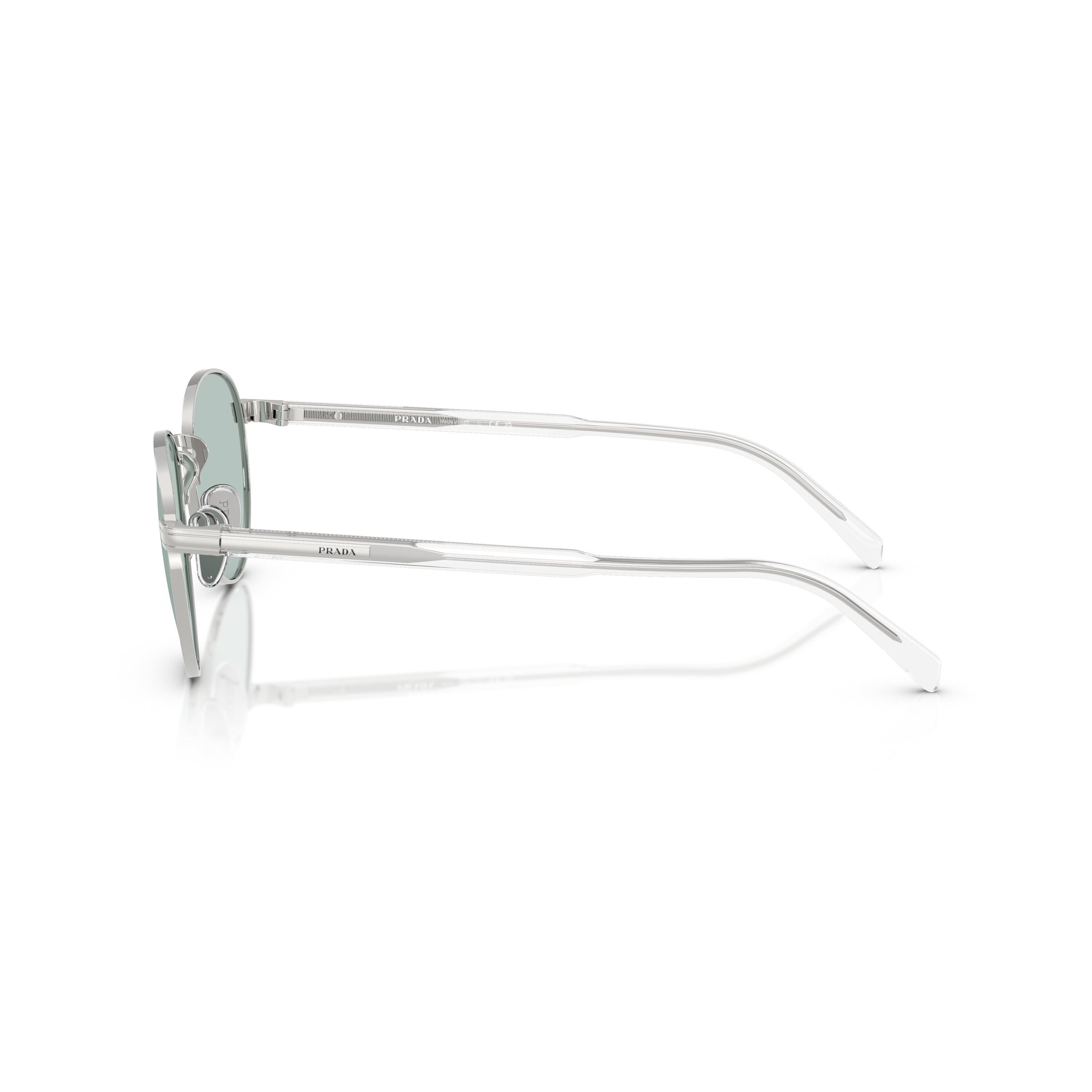 0pr B51s Polished Silver Metal Frame Sunglasses