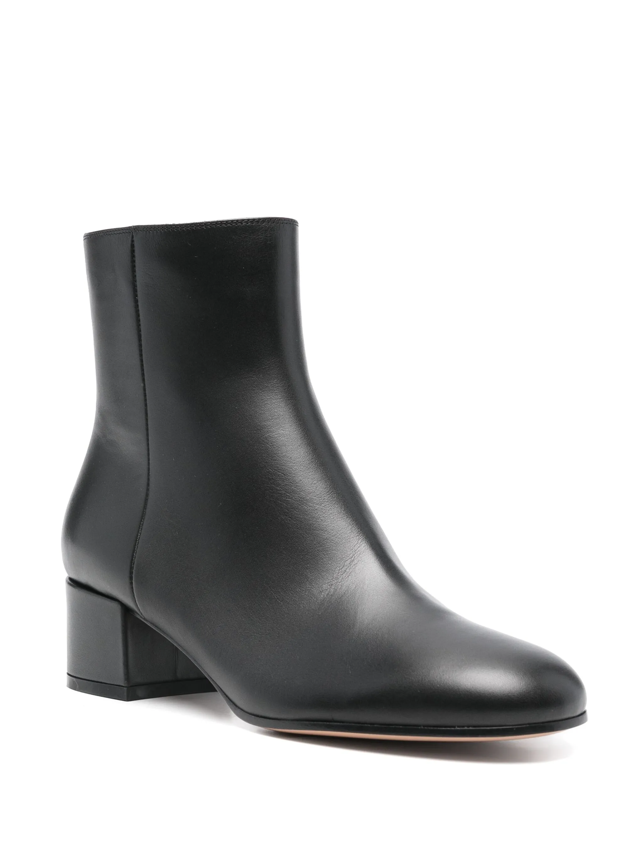 Smooth Calf Leather Ankle Boots with Polished Finish