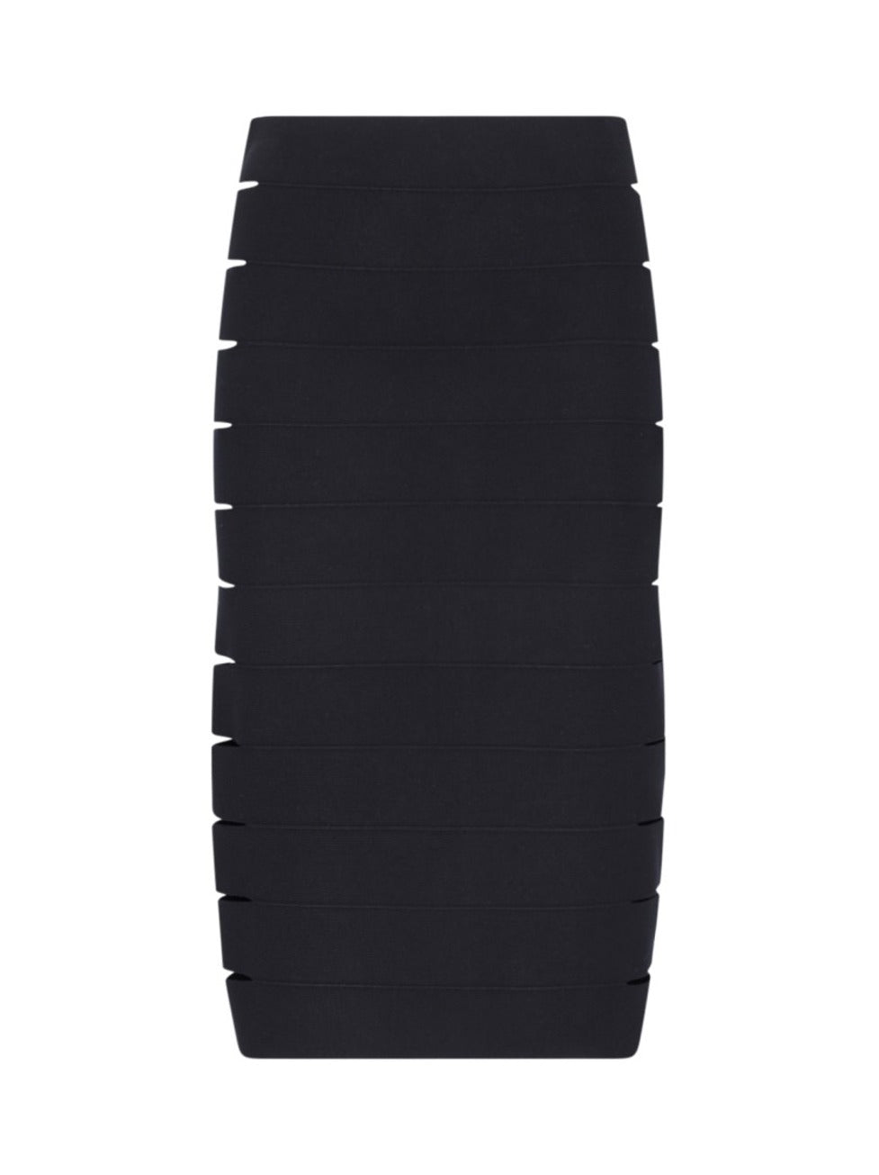 Midi Pencil Skirt In Black Fabric