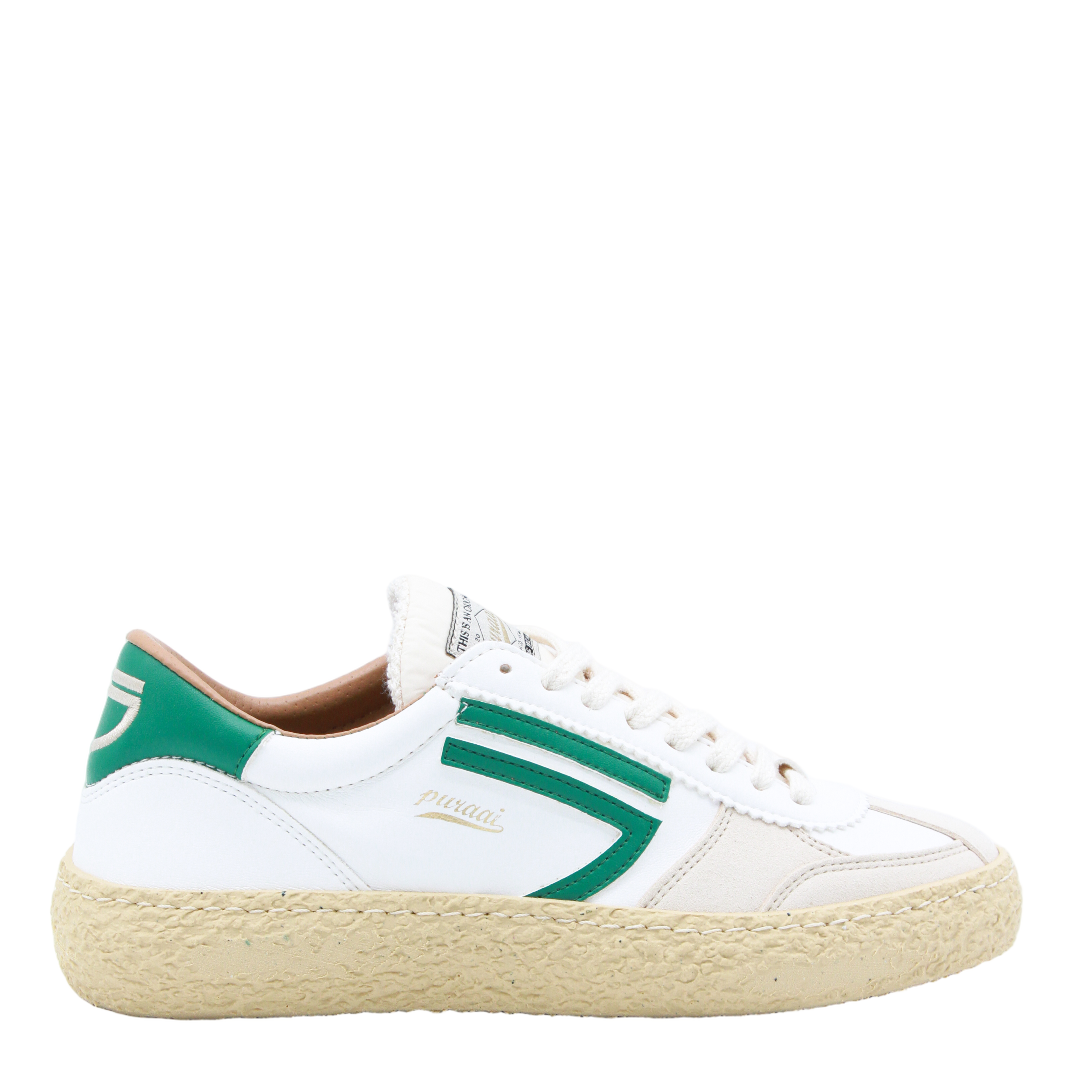 White Sneakers with Green Accents