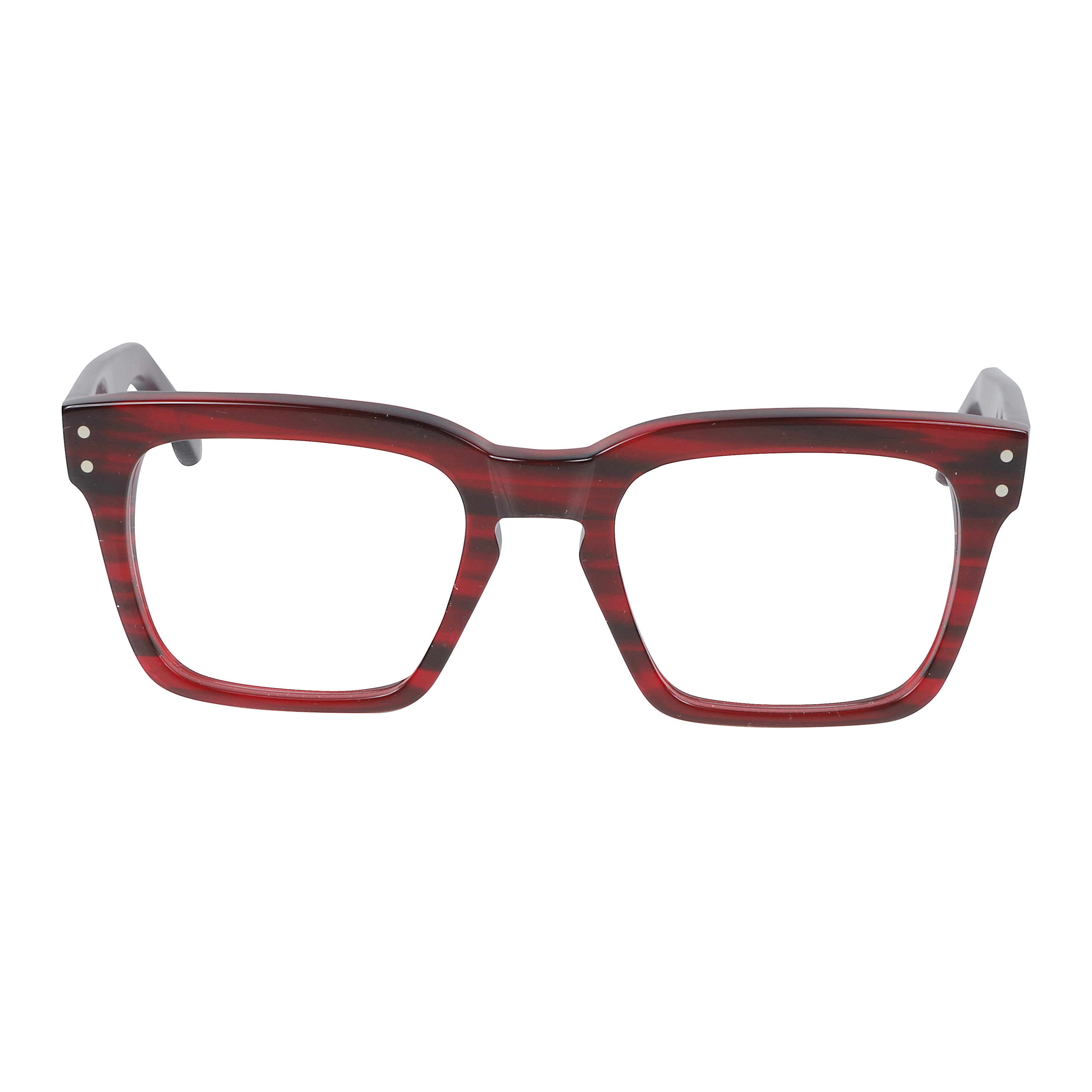 Truman Translucent Deep Red Tortoiseshell Square Frame Eyeglasses