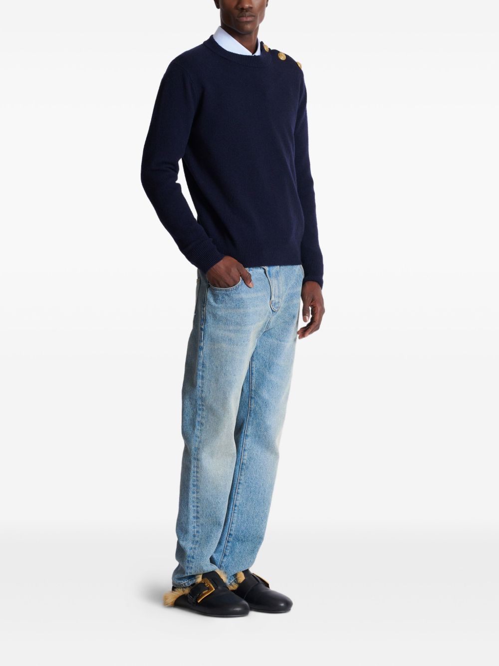 Granatowy sweter
