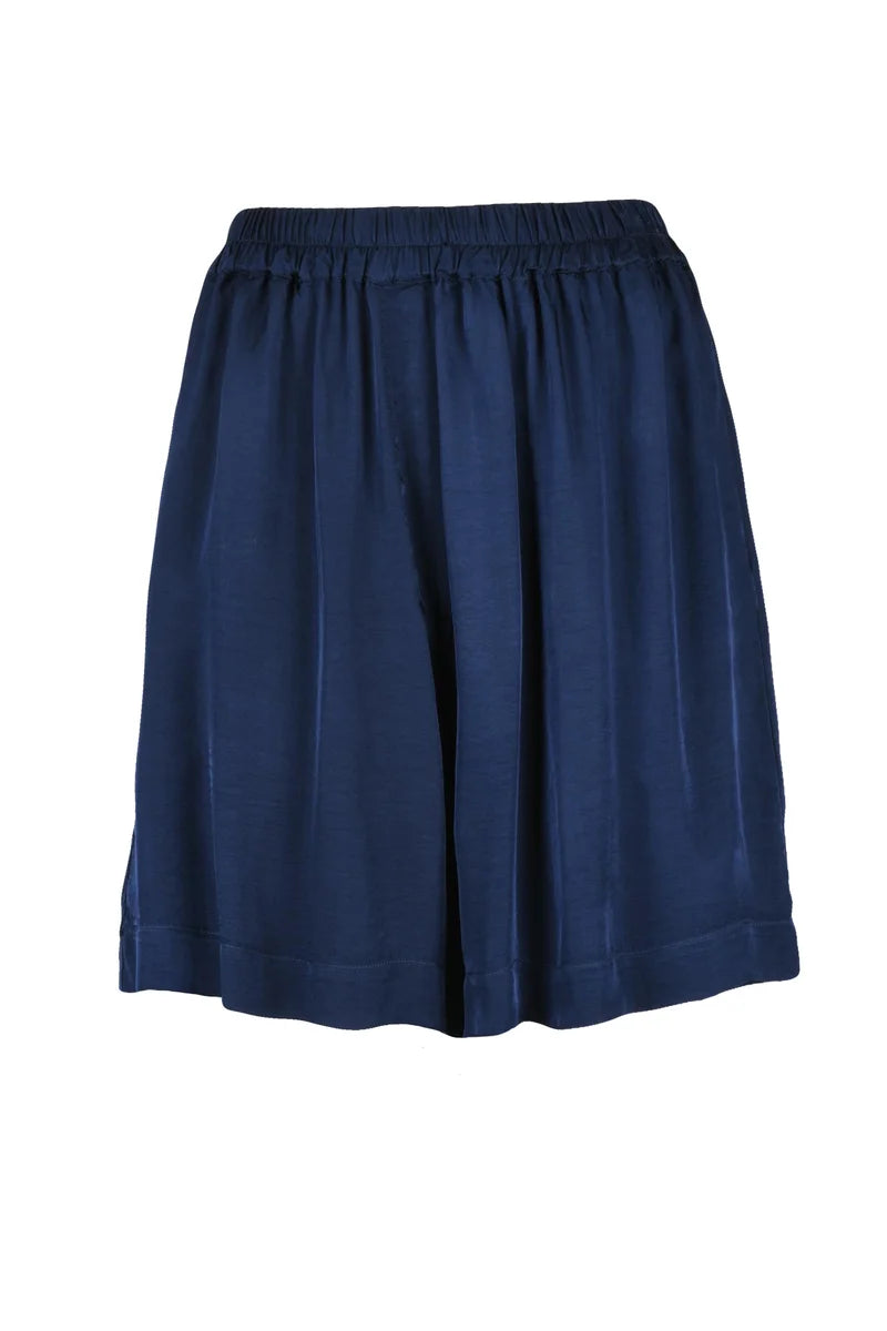 Blue Satin Bermuda Shorts