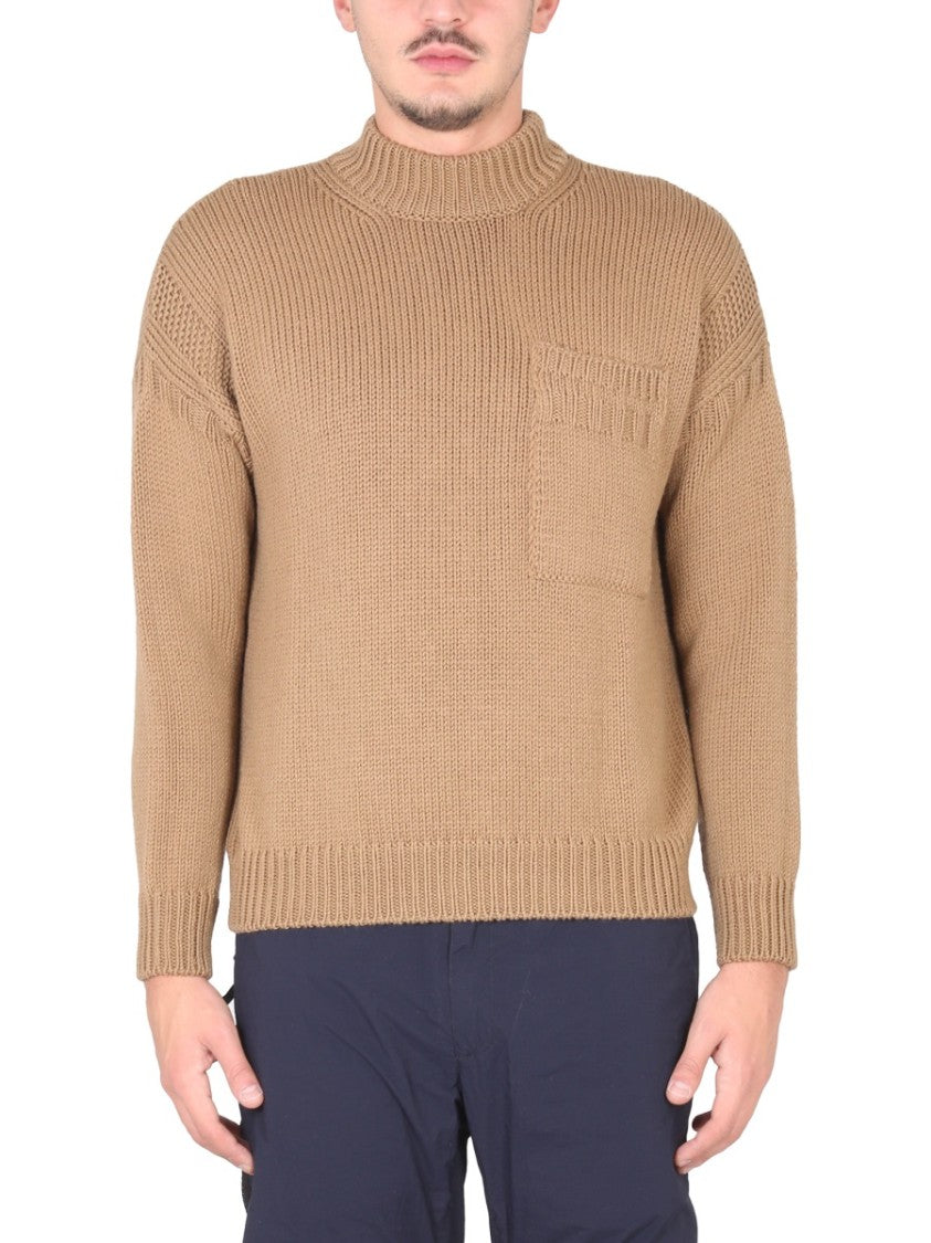 Textured Knit Turtleneck Shirt