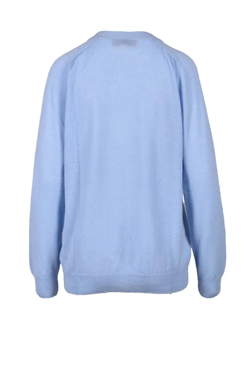 100% Cashmere Cardigan - Light Blue