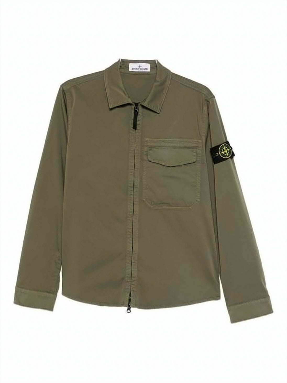 Minimalist Green Stone Island Jacket with Flap Pocket