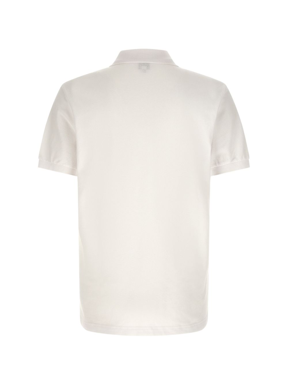 White Silk and Nylon Short-Sleeve Polo Shirt
