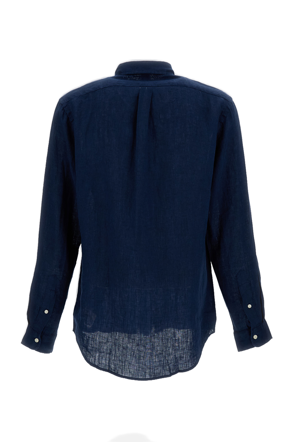 Blue Linen Button-Down Shirt