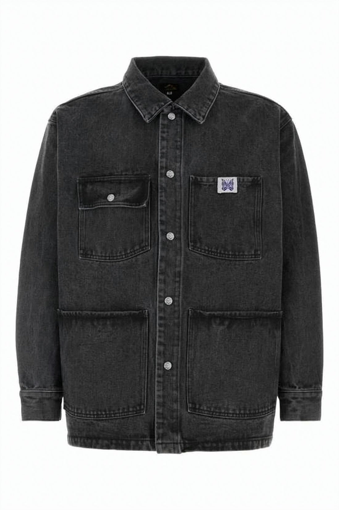 Boxy Oversized Denim Jacket with Washed Black Finish