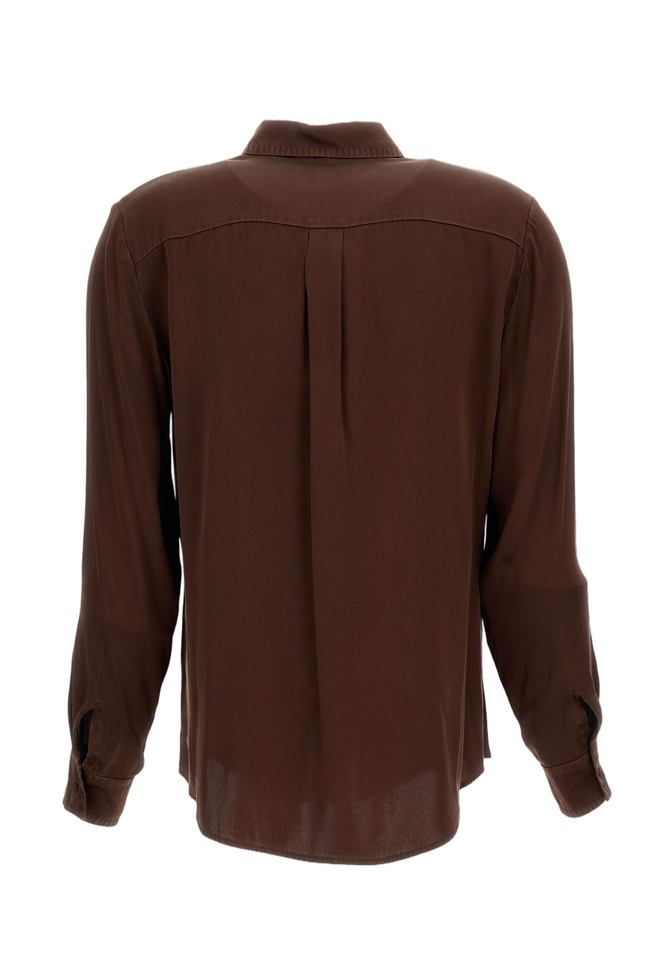 Long-Sleeve Brown Shirt with Classic Collar