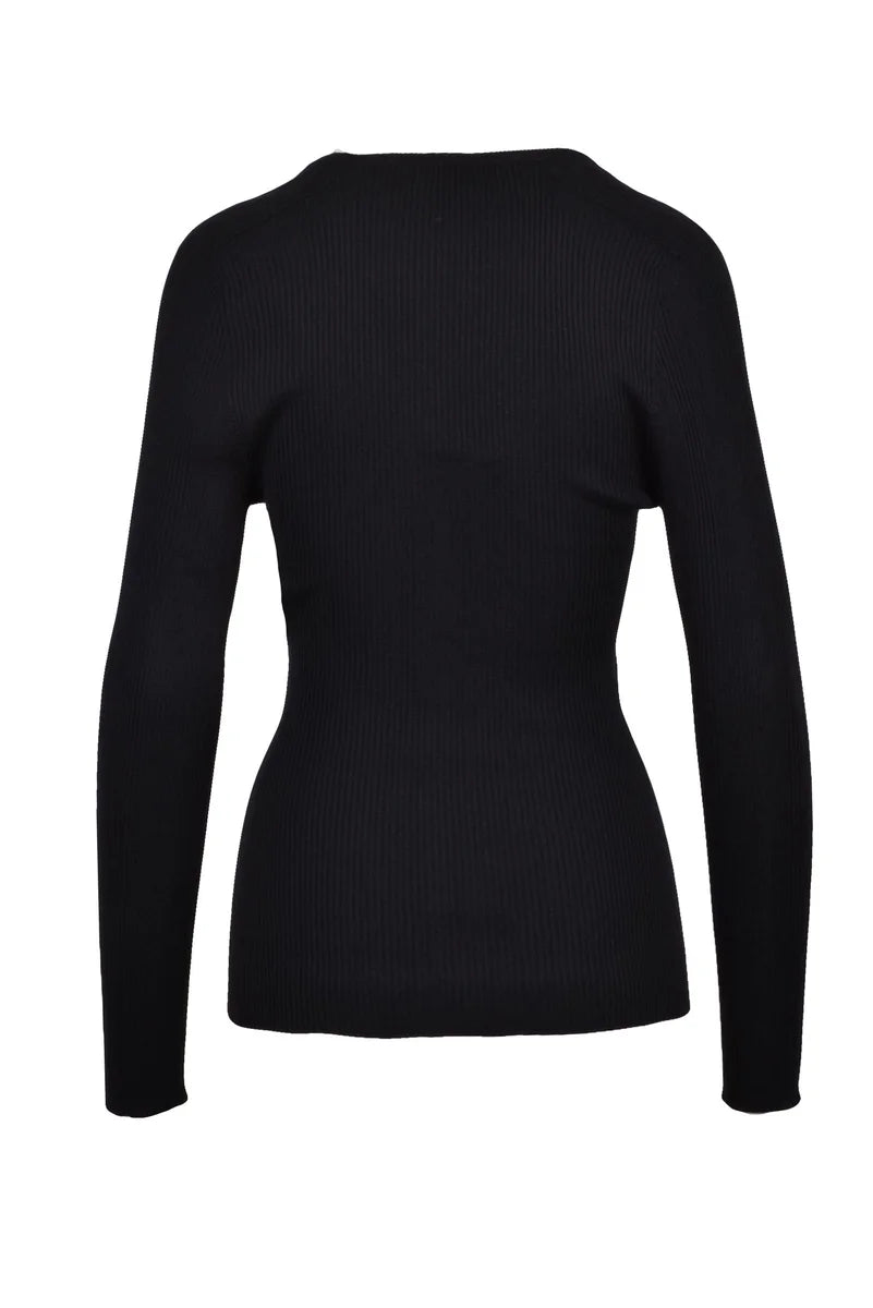 Ribbed Cardigan - Black