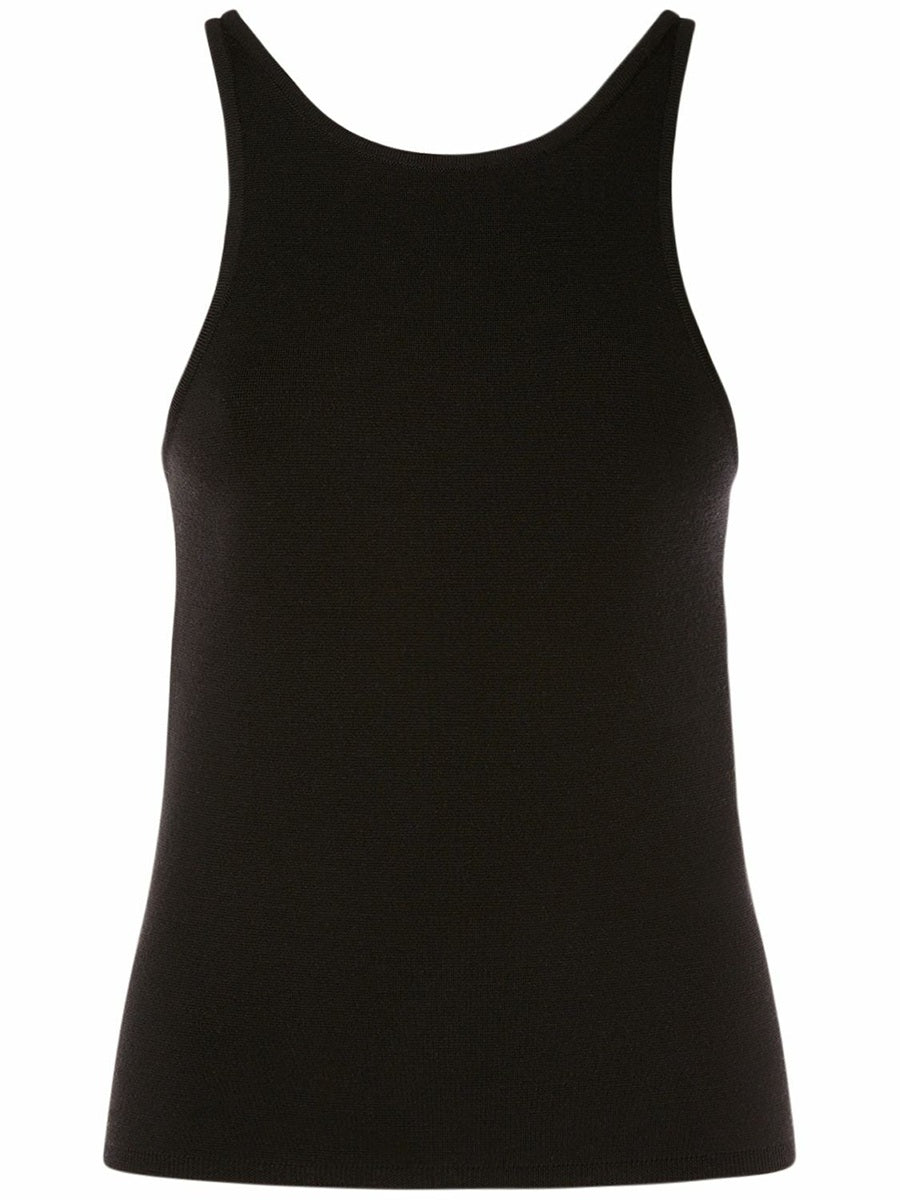 Fitted Sleeveless Top with Round Neckline