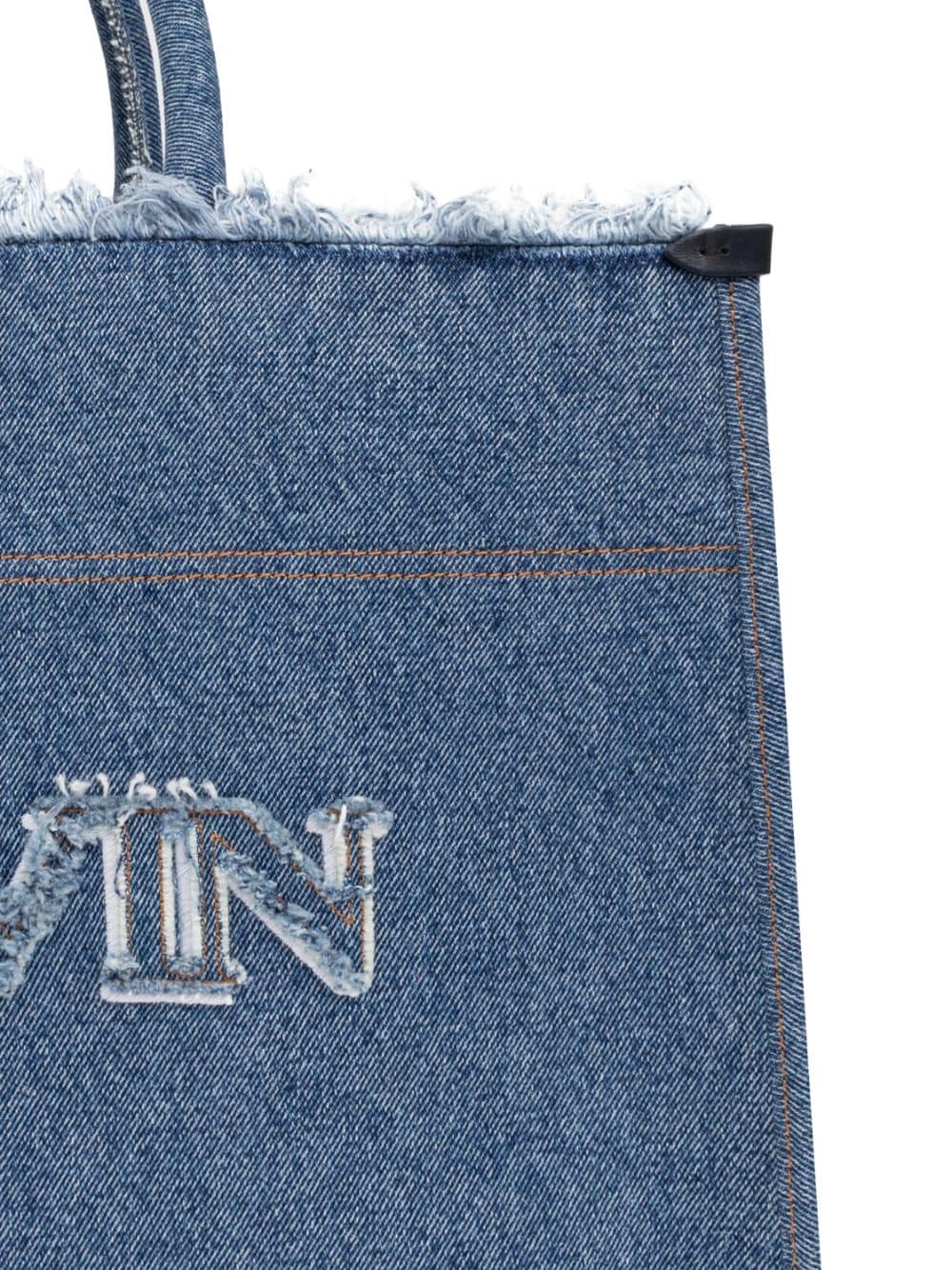 Indigo Blue Washed Denim Tote Bag