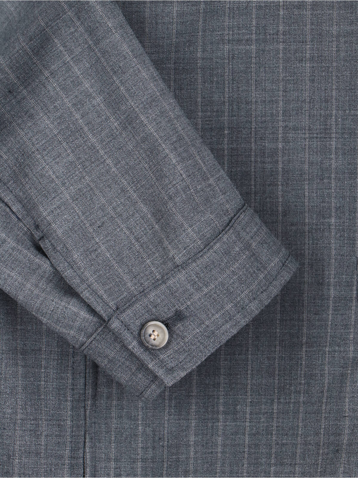 Grey Pinstripe Virgin Wool Blend Jacket