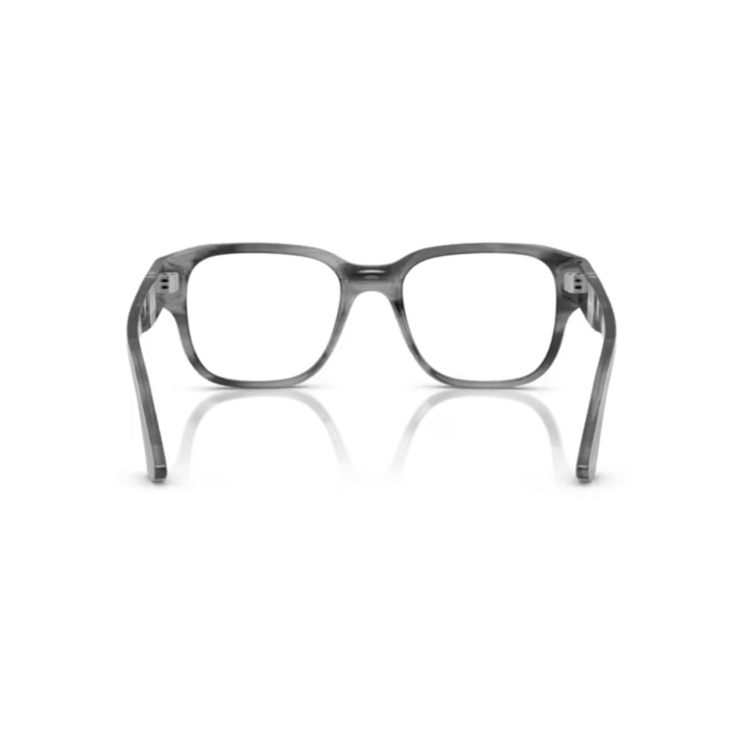 0po3374v Translucent Grey Acetate Eyeglasses with Silver-tone Accents