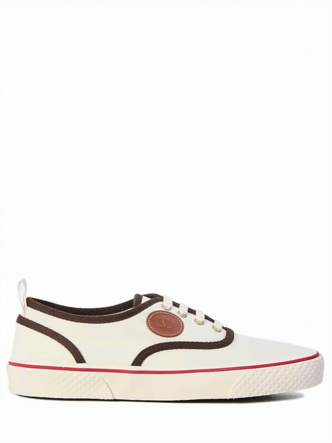 Low-Top Sneakers With Creamy Cotton Upper