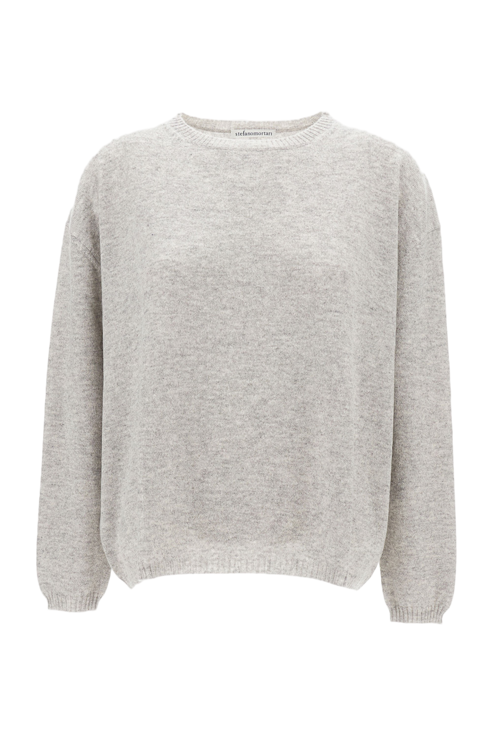 Classic Knit Sweater In Soft Grey Tone