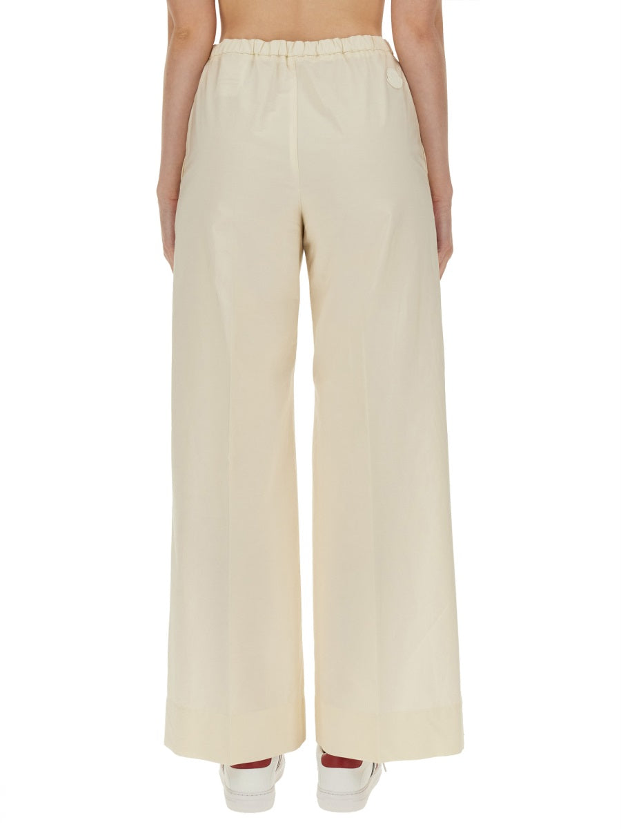Cotton Poplin Pants with Straight Leg Silhouette