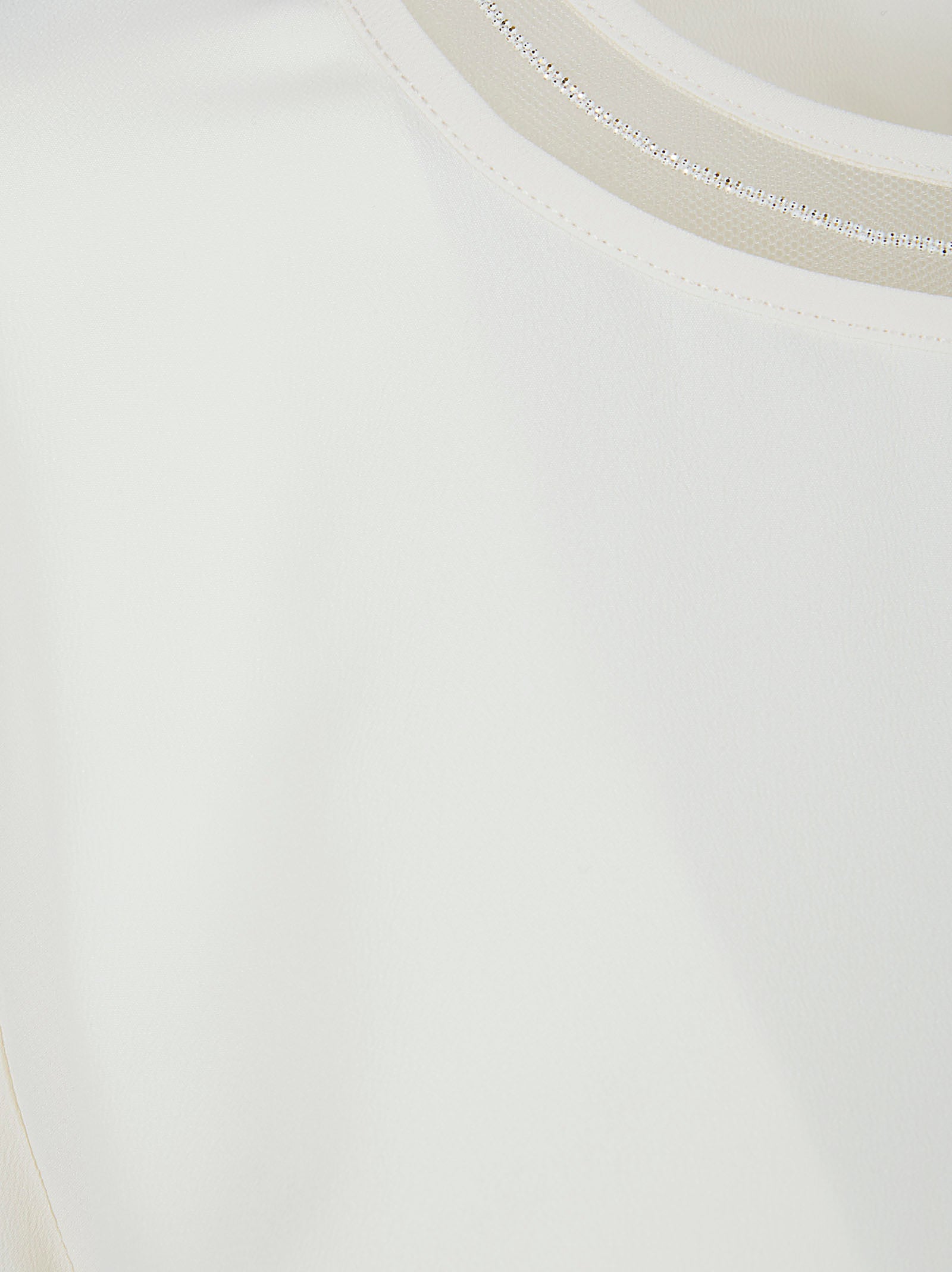 Short-Sleeved Top in Washed Crepe de Chine