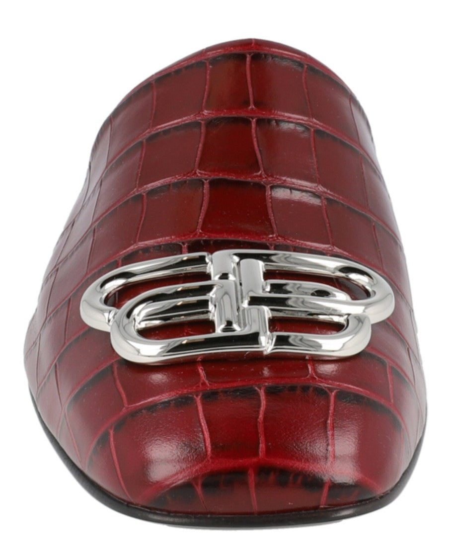 Croc Embossed Leather Cosy Bb Mule