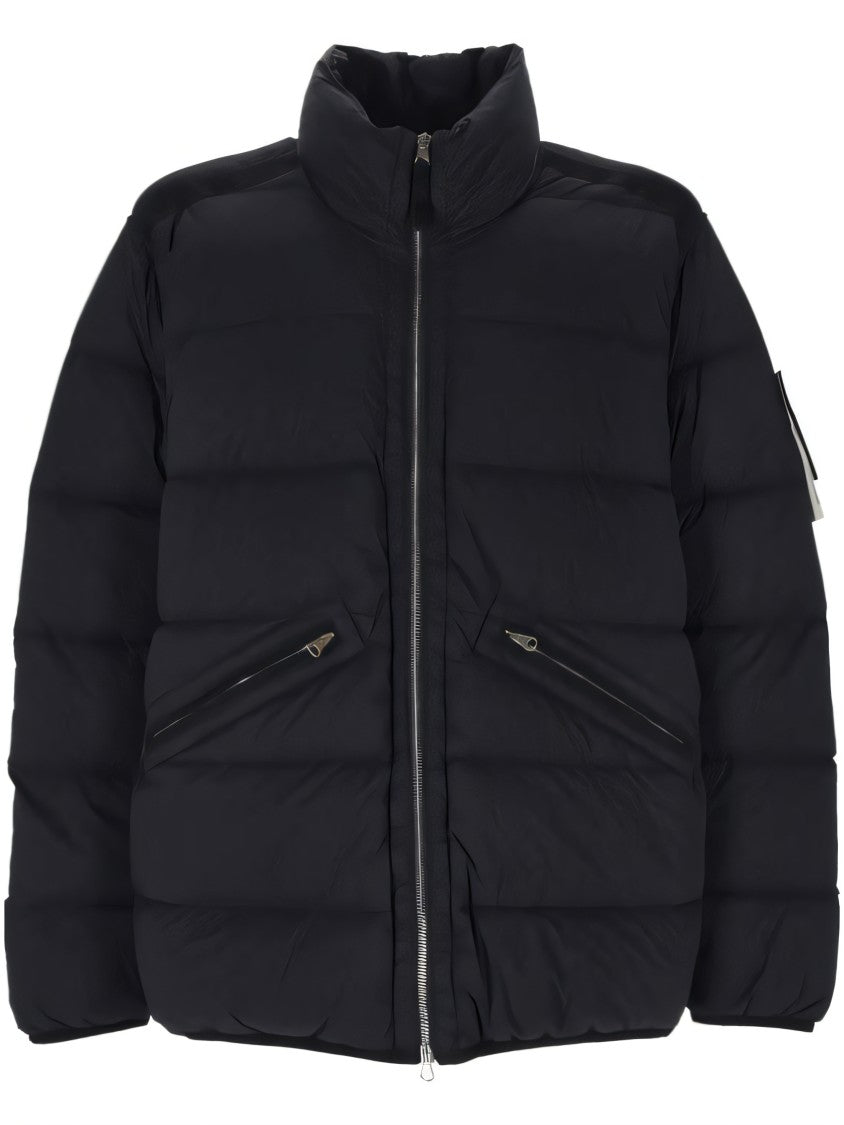 Quilted Padded Jacket With High Collar And Zip Closure